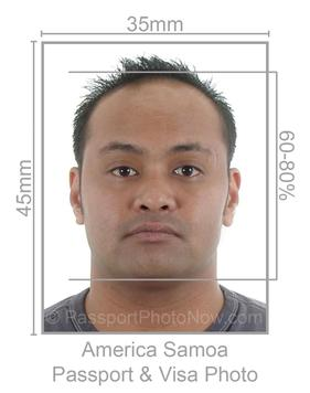 America Samoa Passport & Visa Photo requirement