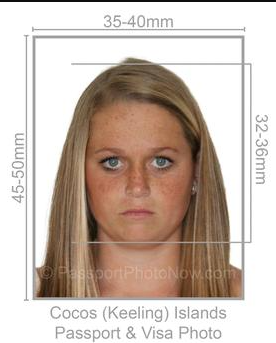 Cocos Island Passport & Visa Photo requirement