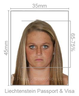 Liechtenstein Passport & Visa Photo requirement