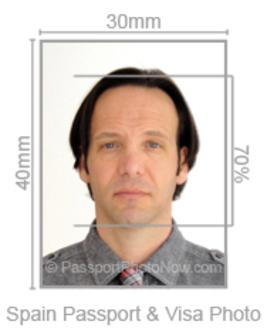 Spain Passport & Visa Photo requirement